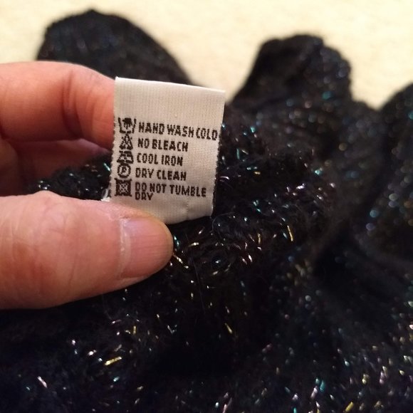 vintage 80s Benetton metallic chunky cable knit sweater dress NWOT - Picture 9 of 15